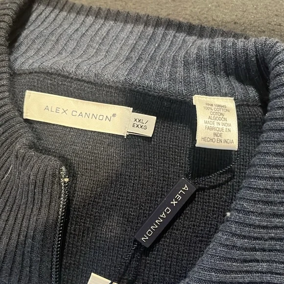 Alex Cannon full zip navy blue sweater - Picture 3 of 4